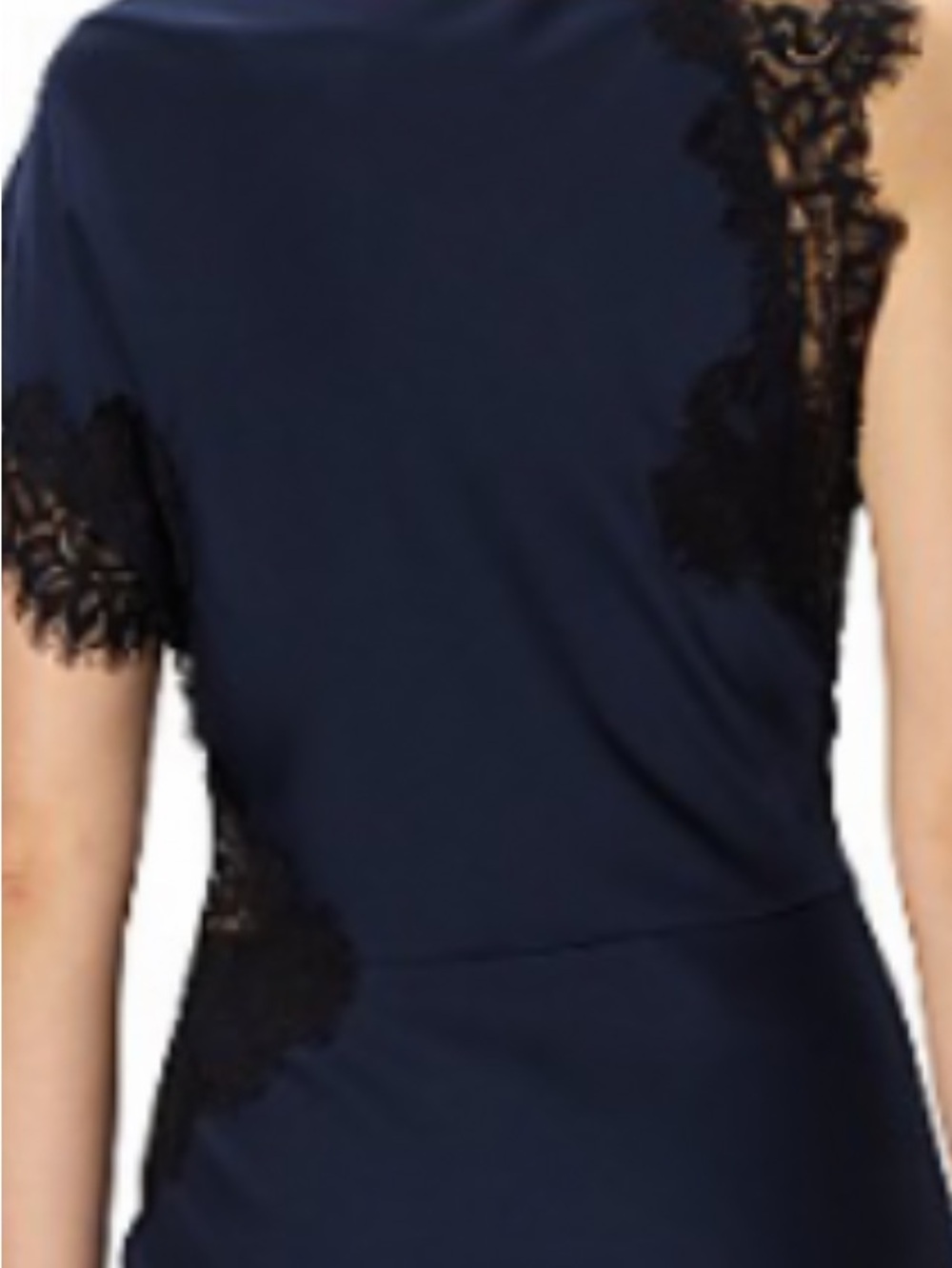 Elodie the Label Elegant and Soft Maris Blue with Black Lace Maxi Dress. NWT - Picture 5 of 10
